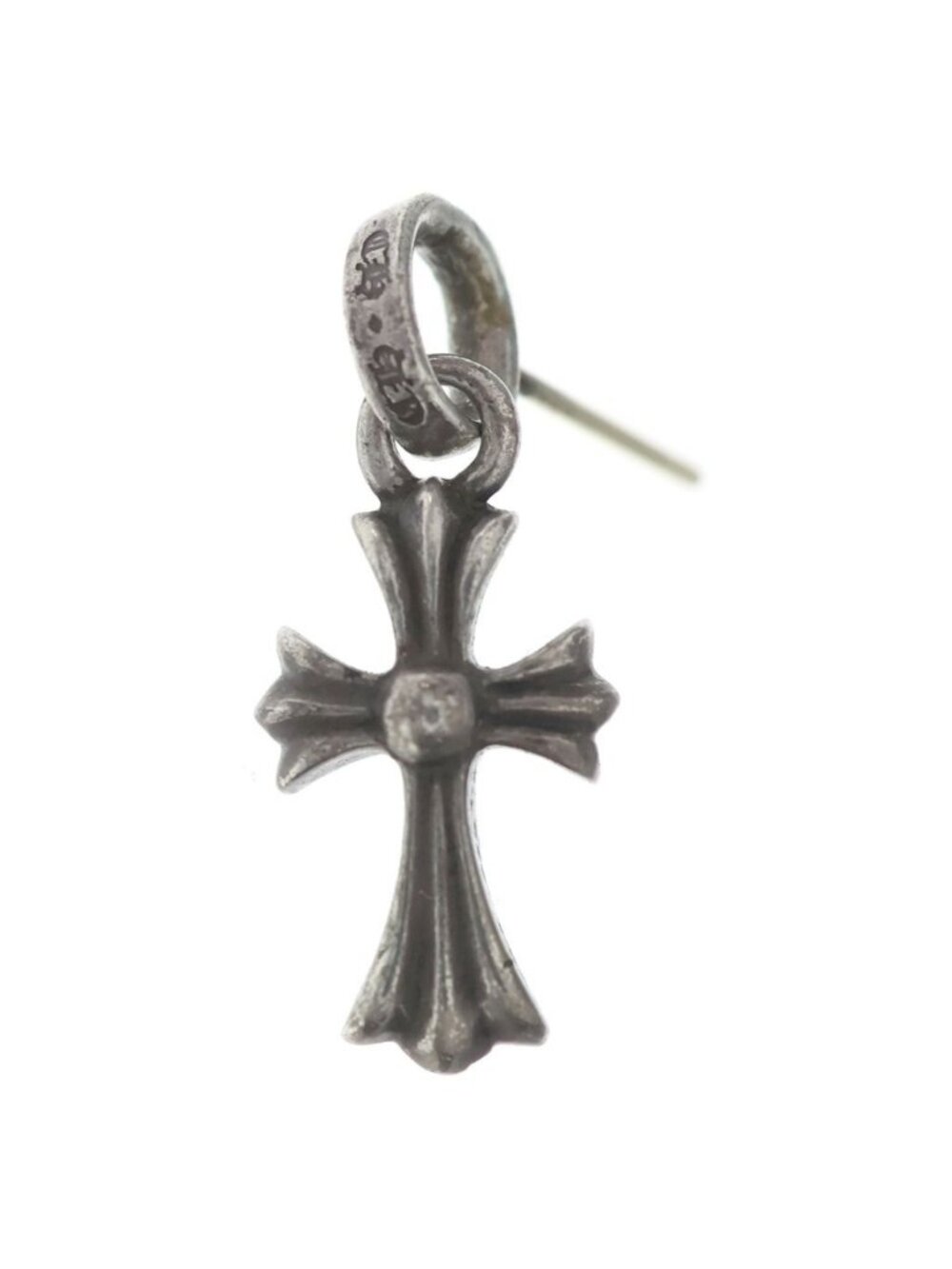 Chrome Hearts Bby Pprchn Baby Fat Cross Drop Earrings Silver